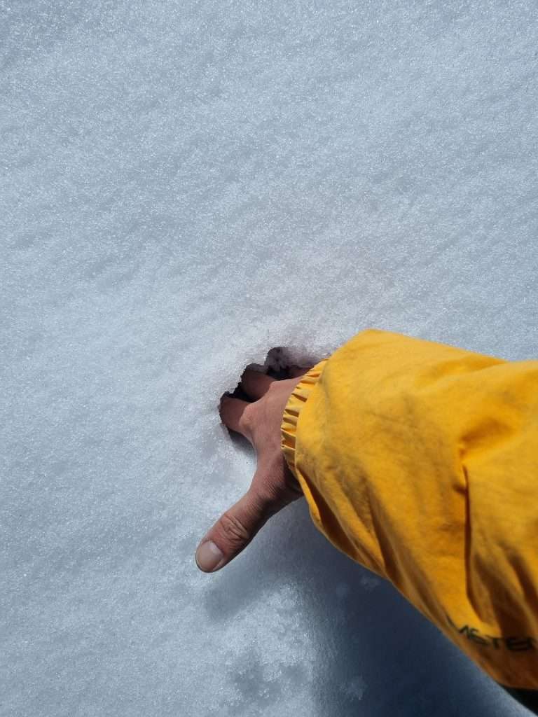 touching the ice