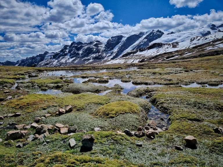 landscape on the rainbow mountain trail