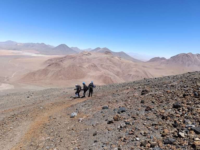 Descending the Lascar volcano